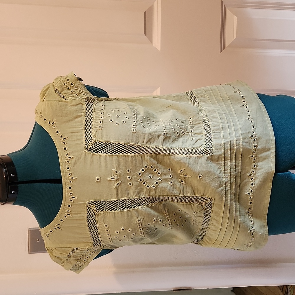 Embroidered eyelet top
